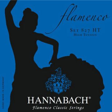 Струны для классической гитары желтый нейлон/посеребренные Hannabach 827HT Blue FLAMENCO