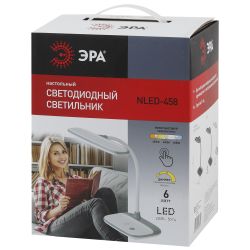 Настольный светильник ЭРА NLED-458-6W-BK светодиодный черный | Светодиодные настольные лампы