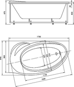 Ванна акриловая Azario PAOLINA 170х97 пристенная (AV.0072170)