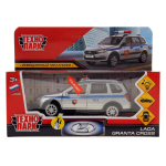 Модель ин. мет. "Lada granta cross 2019 полиция" 12см, свет/звук, серебр. GRANTACRS-12SLPOL-SR