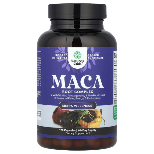 Nature's Craft, Men's Wellness, комплекс из корня маки, 120 капсул