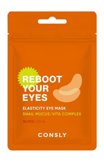 Тканевые пачти с муцином улитки CONSLY Eyes Reboot Snail Mucus&Vita Complex Elasticity Eye Mask 30шт