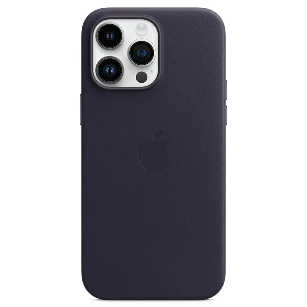 Кожаный чехол с поддержкой MagSafe Apple Leather Case для iPhone 14 Pro Max, Ink (Чернильный)