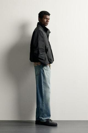 ZARA КОМБИНИРОВАННАЯ WATER-REPELLENT КУРТКА, ЧЕРНЫЙ