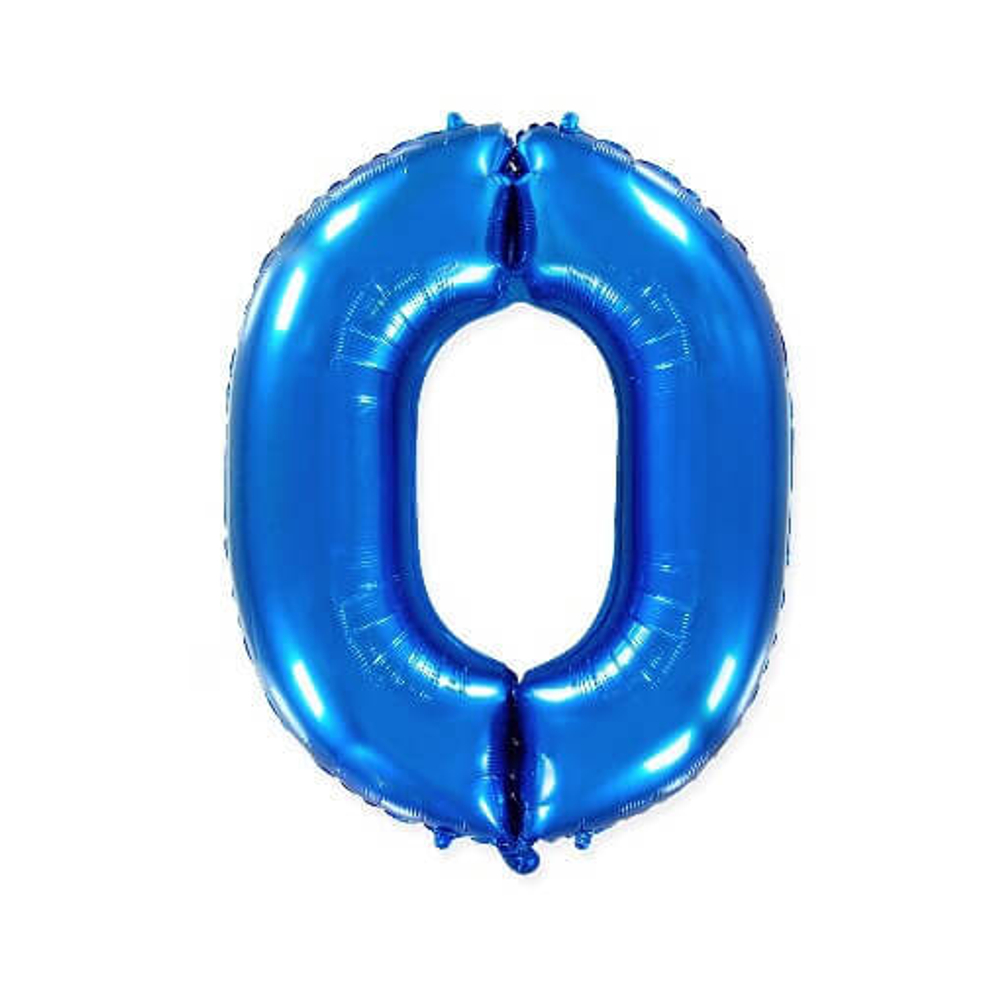Шар цифра, 0, Синий 102 см