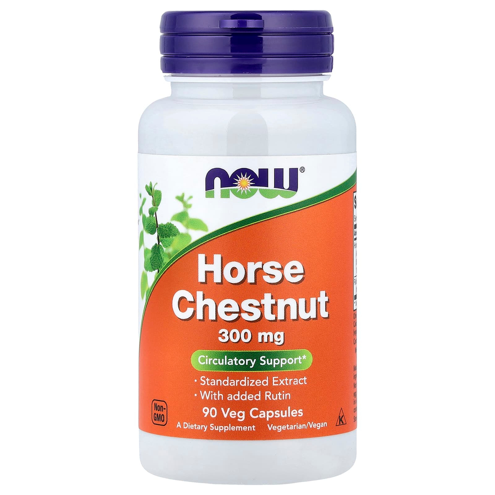 NOW Foods, конский каштан с рутином, 90 растительных капсул