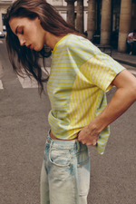 ХЛОПКОВАЯ ФУТБОЛКА В ПОЛОСКУ С ЛЬНОМ — ZARA