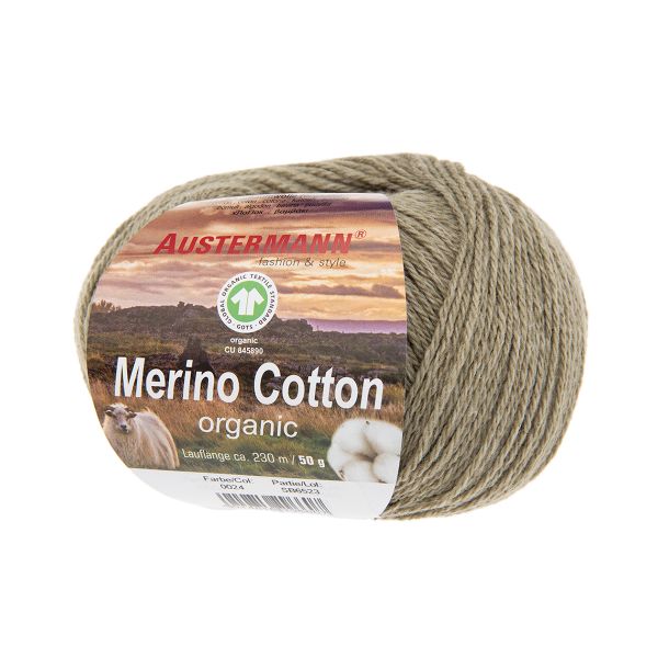 Пряжа Austermann (Аустерманн) Merino Cotton organic / уп.10 мот. по 50 г, 230 м, 12002