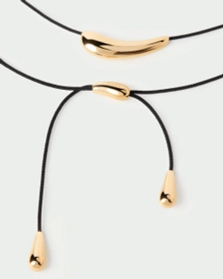 Колье Orbit Cord серебро 925 пробы покрытое золотом