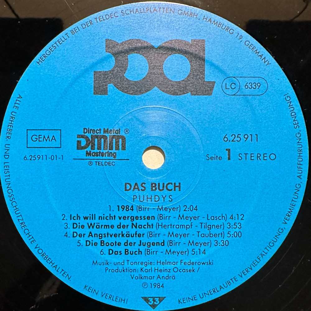 Puhdys - Das Buch (Германия 1984г.)