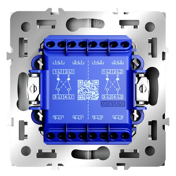 перекрёстный переключатель двухклавишный Voltum S70 Белый матовый VLS020502