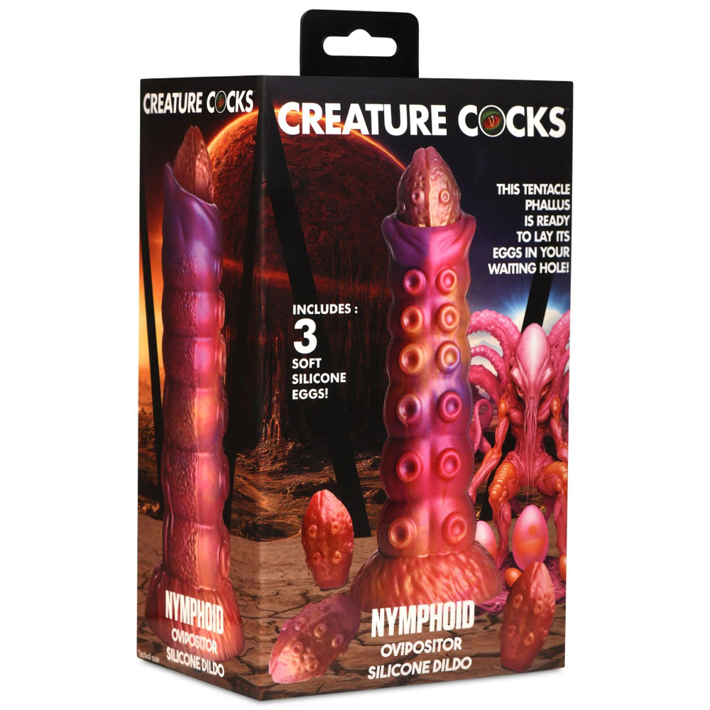 Фантазийный фаллоимитатор Nymphoid Ovipositor Silicone Dildo - 16,5 см. (Цвет: разноцветный)