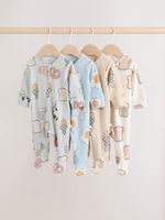 Комбинезон / Cлип для малышей Next W51-002, 4 шт., Бежевый, Голубой