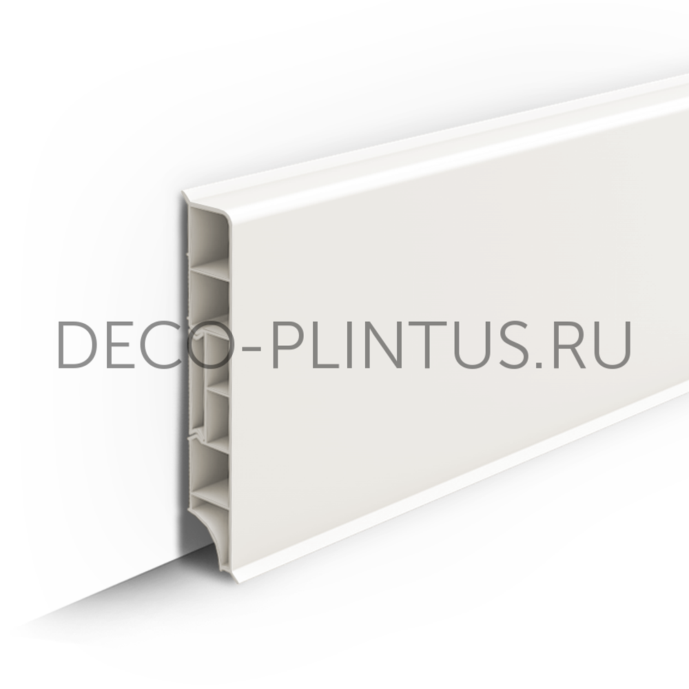 Плинтус напольный Прямоугольный IDEAL Дюра 037 Молочно-белый, 80х16мм 2,20м