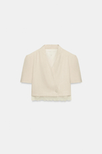 КОРОТКИЙ БЛЕЙЗЕР С КРУЖЕВНОЙ ОТДЕЛКОЙ — ZARA