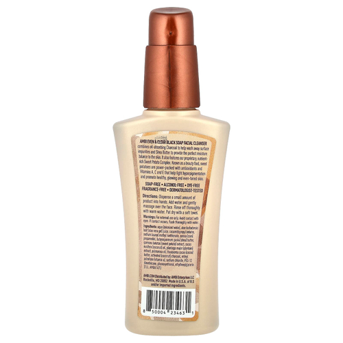 AMBI, Even & Clear®, очищающее средство для лица с чёрным мылом, без отдушек, 103 мл