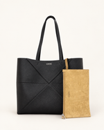 Чёрная сумка Loewe Puzzle Fold Medium с замшевым клатчем