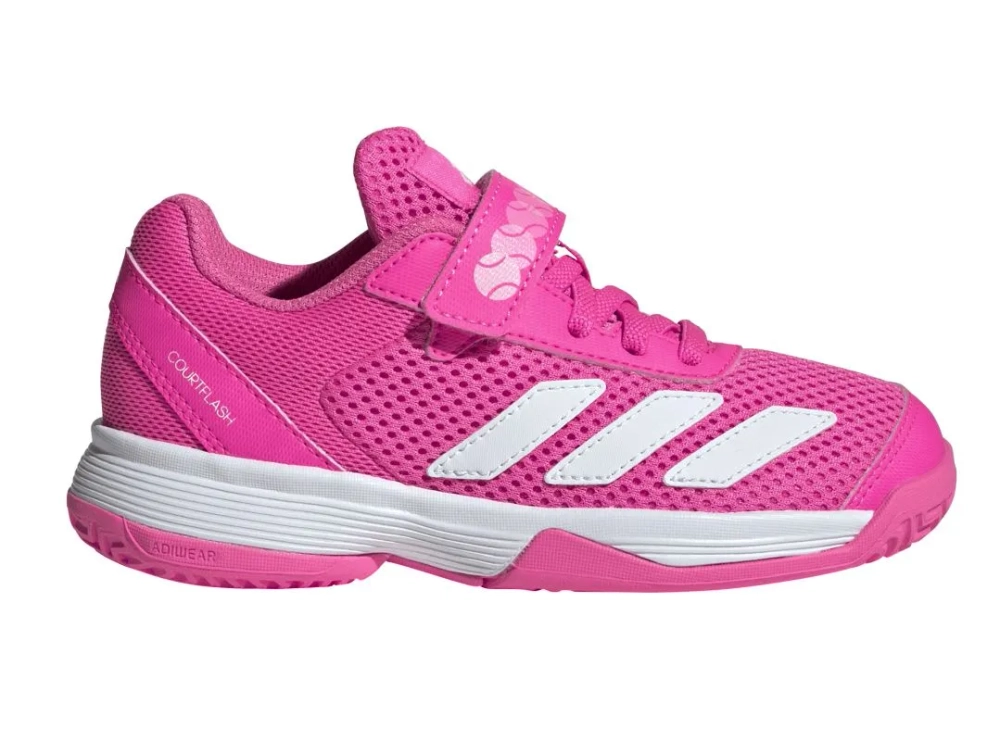 Детские теннисные кроссовки Adidas Courtflash K - lucid pink/cloud white/lucid pink