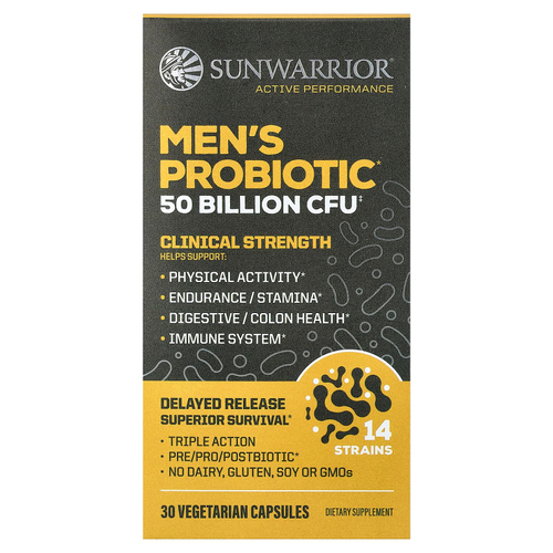 Sunwarrior, пробиотик для мужчин, 30 вегетарианских капсул