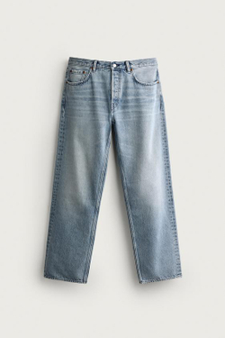 ZARA ДЖИНСЫ STRAIGHT LEG, СИНИЙ