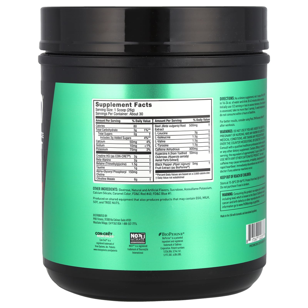 JYM Supplement Science, Pre JYM®, высокоэффективный предтренировочный комплекс, со вкусом черешни, 780 г (1,7 фунта)
