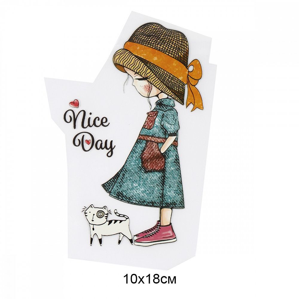 Термотрансфер "Nice Day" 10х18 см, арт.1258, уп.10 шт Термотрансфер "Nice Day" 10х18 см, арт.1258, уп.10 шт