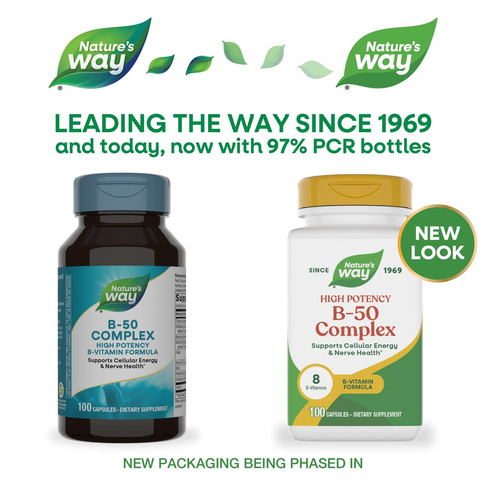 Nature's Way, комплекс витаминов B-50, 100 капсул