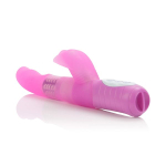 Розовый вибромассажёр с клиторальным стимулятором и вращающимися шариками Petite Flutter - 21 см. (Цвет: розовый)