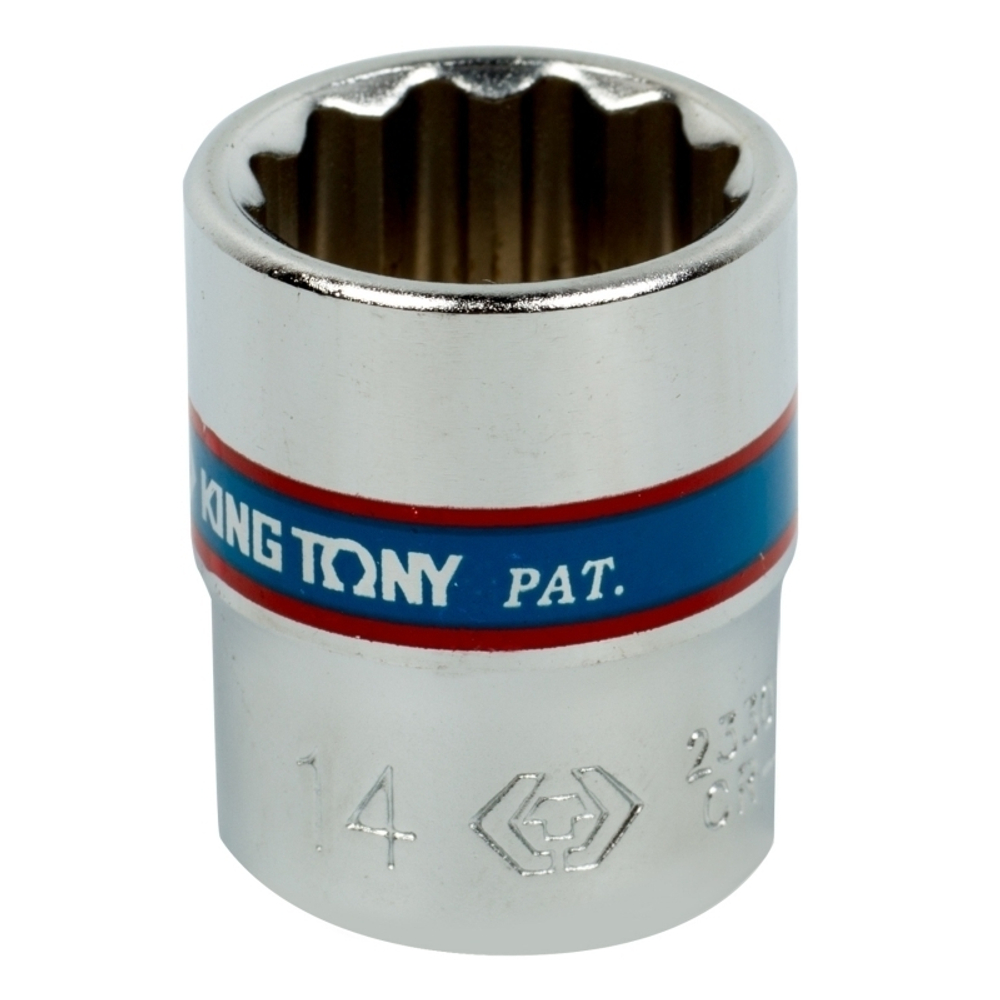 KING TONY (233014M) Головка торцевая стандартная двенадцатигранная 1/4", 14 мм