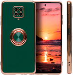 Стильный глянцевый чехол для XIAOMI REDMI NOTE 9 PRO/ 9S/ POCO M2 PRO с кольцом-подставкой и бархатной подкладкой