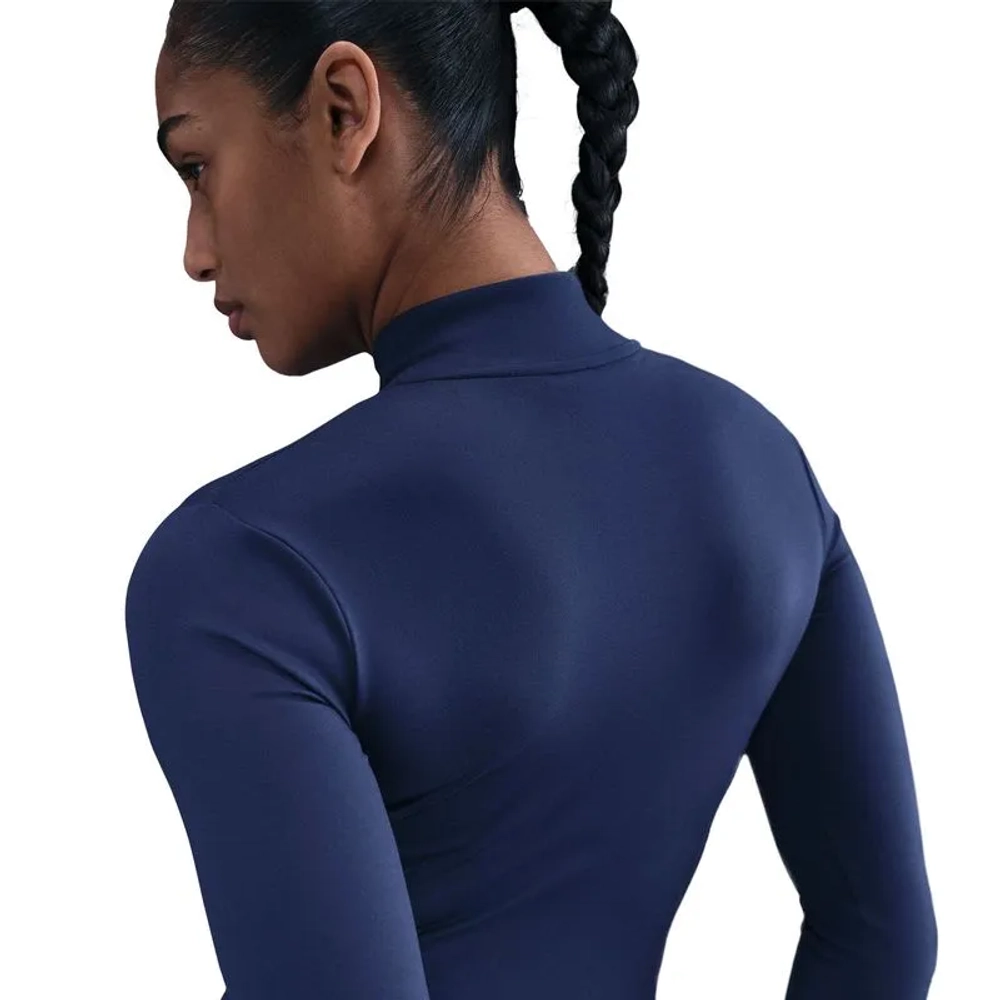 Женская теннисная куртка Nike One Dri-Fit Full Zip Fitted - midnight navy/white