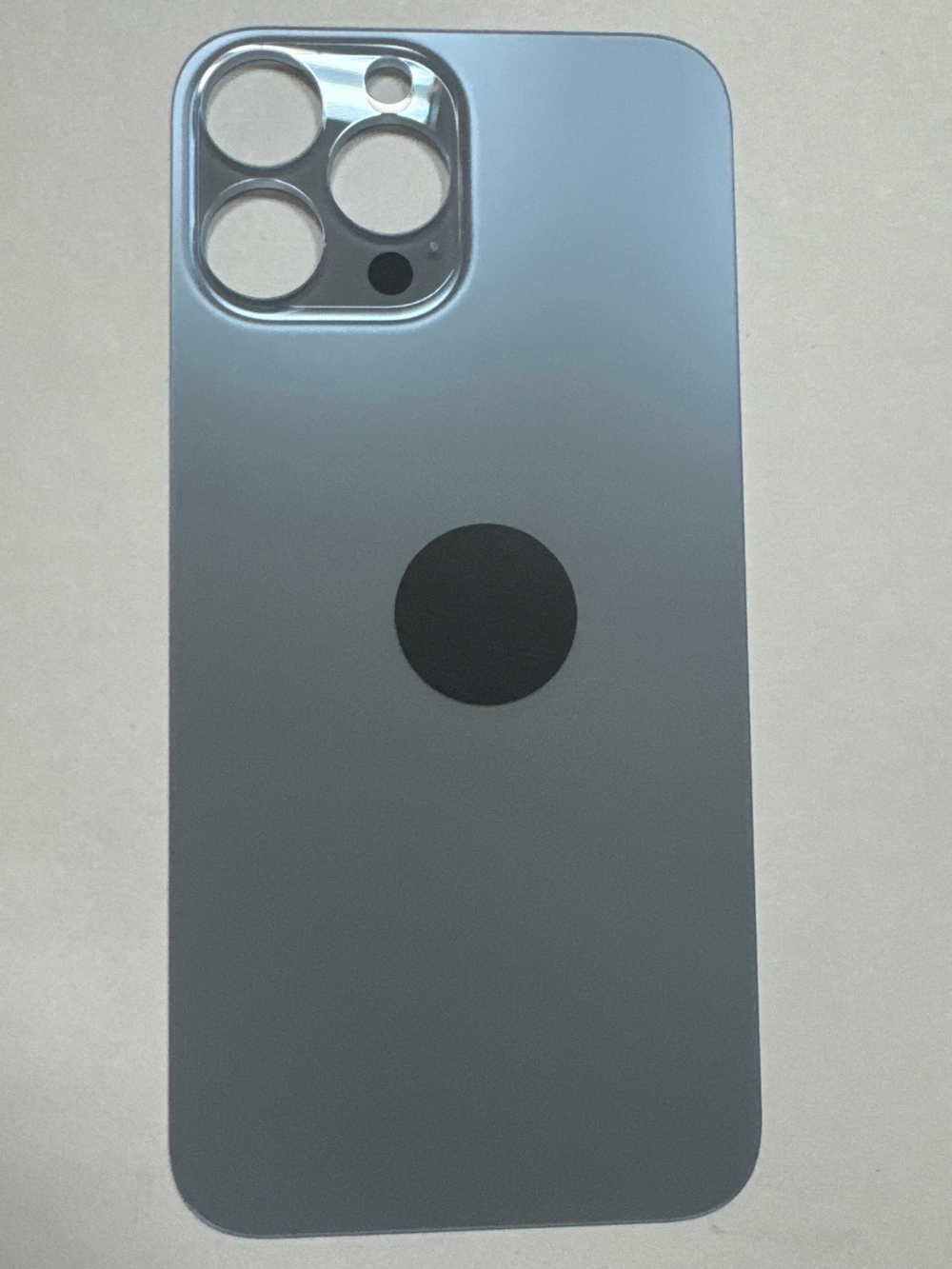 Задняя крышка для iPhone 13 Pro Max Голубой (стекло, широкий вырез под камеру, логотип) - Премиум