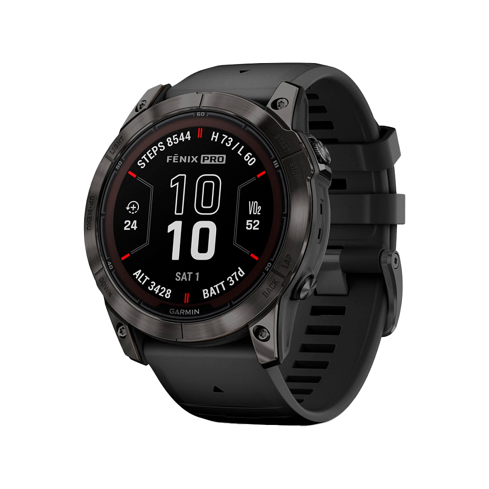 Умные часы Garmin Fenix 7X, 51mm, Solar Slate Gray with Silicone Black Band (010-02541-01)
