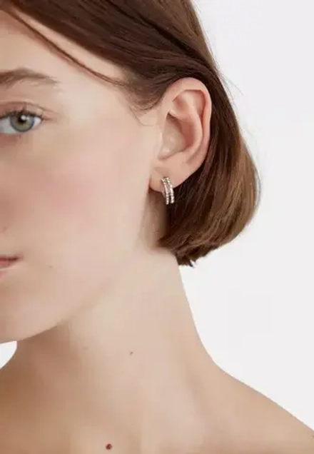 STRADIVARIUS Набор из 9 серёжек со стразами и жемчужными бусинами, серый