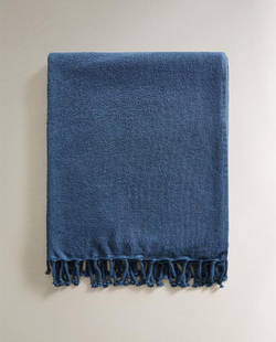 ZARA HOME ХЛОПКОВОЕ ПЛЯЖНОЕ ПОЛОТЕНЦЕ БЕЗ РУКАВОВ, СВЕТЛО-ГОЛУБОЙ