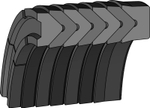 A122-020 V-образное штоковое уплотнение 20,62-33,32-33,32/4