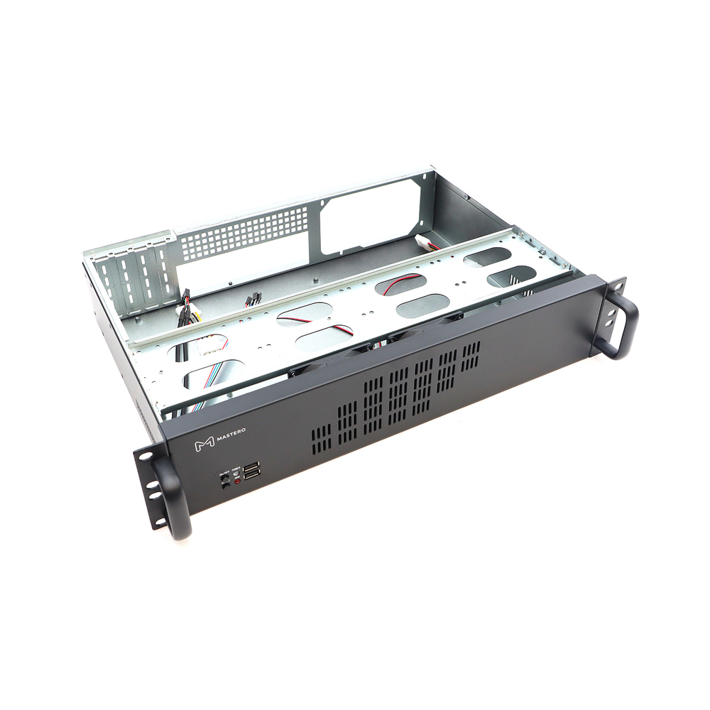 Серверный корпус Mastero 2U300, 2U, mATX, Без БП, чёрный (MST-2U-300)