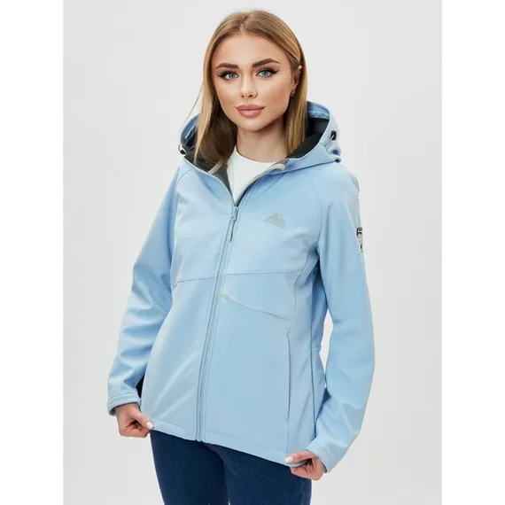 Ветровка женская softshell голубого цвета, размер 48