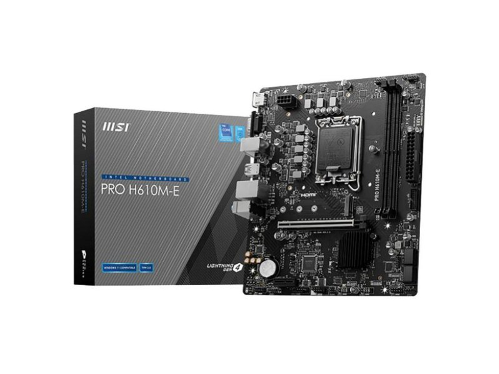 Материнская плата MSI Pro H610M-E, Socket LGA 1700, Intel H610, mATX, RTL