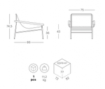 Кресло лаунж металлическое Scab Design Dress Code Smart Indoor, тортора, розовый
