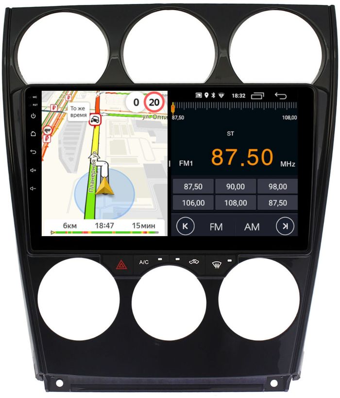 Магнитола для Mazda 6 2002-2007 - Parafar PF013FHD на Android 13, CarPlay, 4G SIM-слот