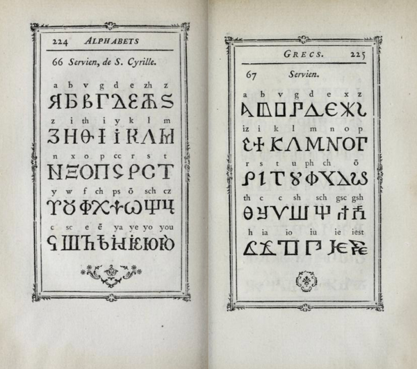 Кириллица Фурнье начинается с Я