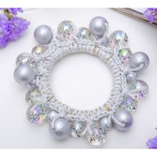 Резинка для волос Queen fair с жемчужинами Брызги блеска серебро