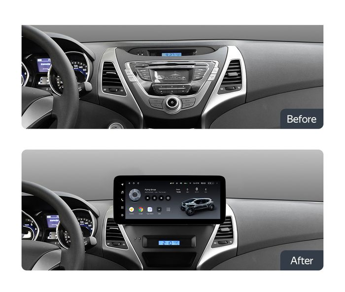 Магнитола для Hyundai Elantra 5 MD 2013-2015 (перенос БК вниз) - Teyes LUX ONE 360 монитор 12.3" 2K QLED на Android 10, Быстрая, CarPlay, 4G SIM-слот, 4 камеры в комплекте