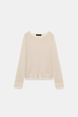 ZARA ТРИКОТАЖНЫЙ ДЖЕМПЕР, ПЕСОЧНЫЙ