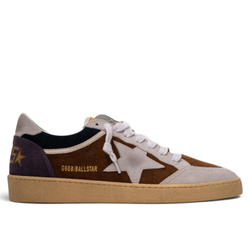 Men’s Ball Star in Brown Suede with Ice-Gray Star and Purple Heel Tab