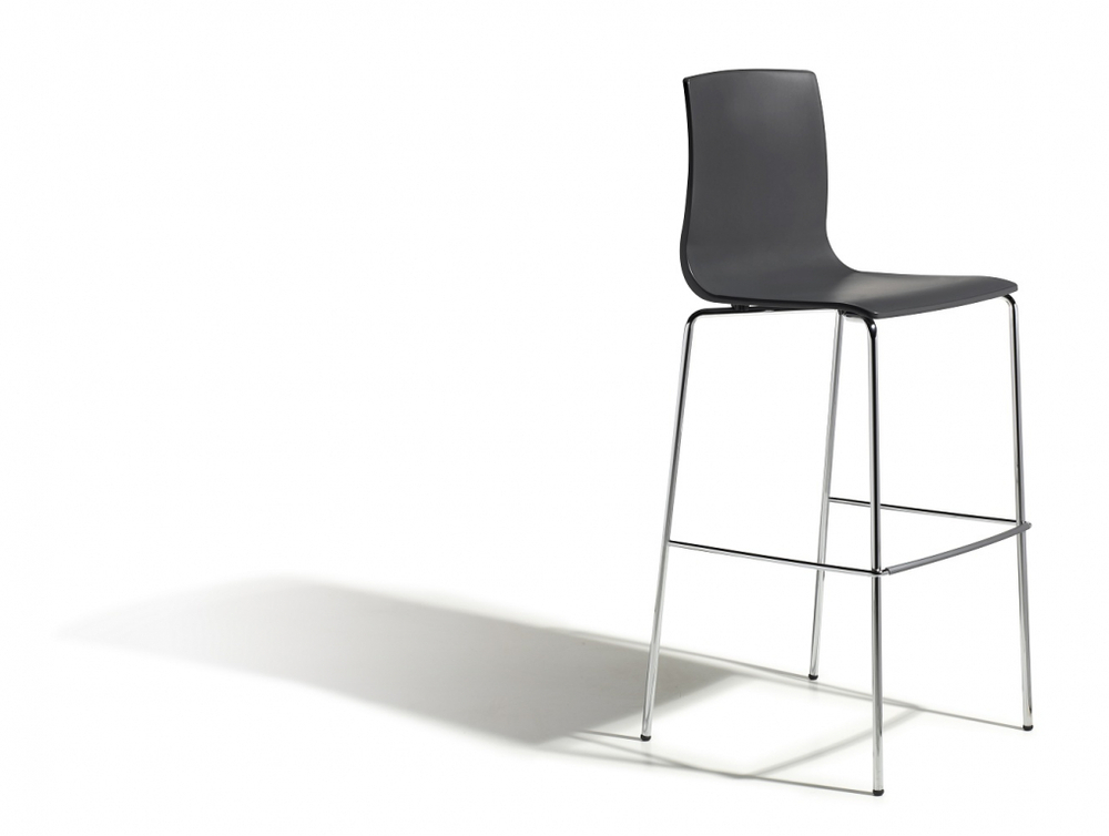 Стул барный пластиковый Scab Design Alice Barstool, хром, антрацит