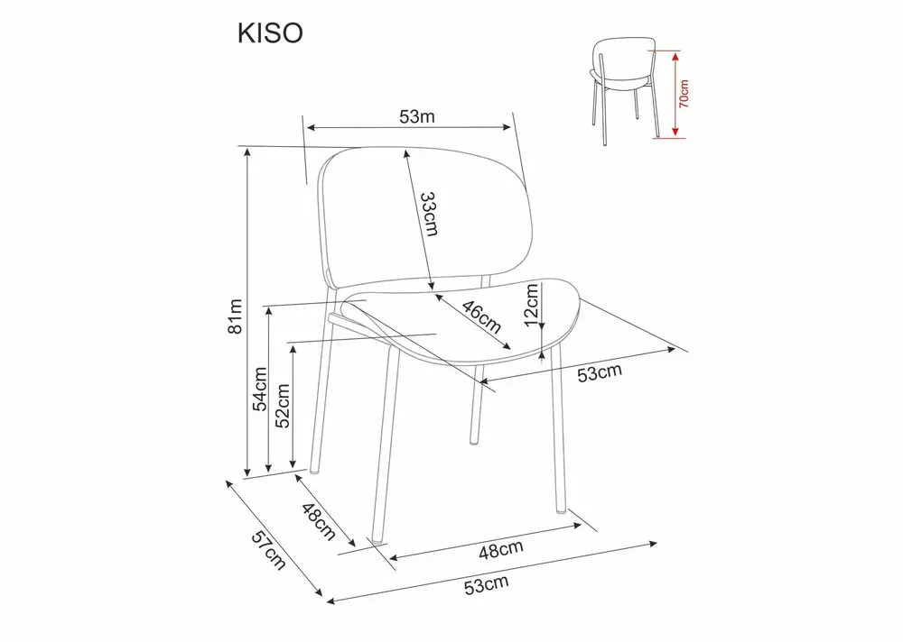 Стул SIGNAL KISO Noelle 45 капучино/черный