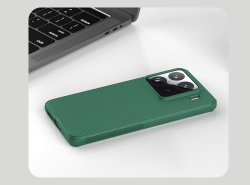 Чехол зеленого цвета (Dark Green) от Nillkin c поддержкой зарядки MagSafe для Xiaomi 15 Pro, серия Super Frosted Shield Pro Magnetic Case
