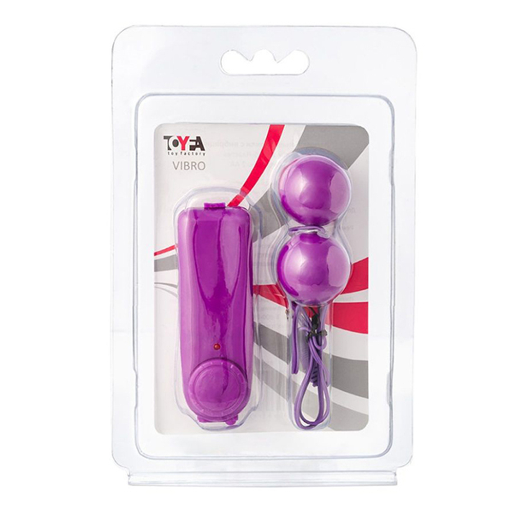 Фиолетовые вагинальные шарики 3см с вибрацией ToyFa Basic 885007